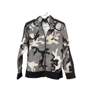 Kids Air Jordan Camouflage Track Jacket Full Zip‎ Black Grey White Size L